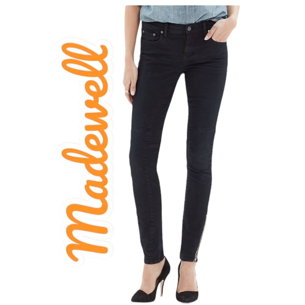 Madewell Skinny Skinny Zip Jeans in Rebel Wash Black